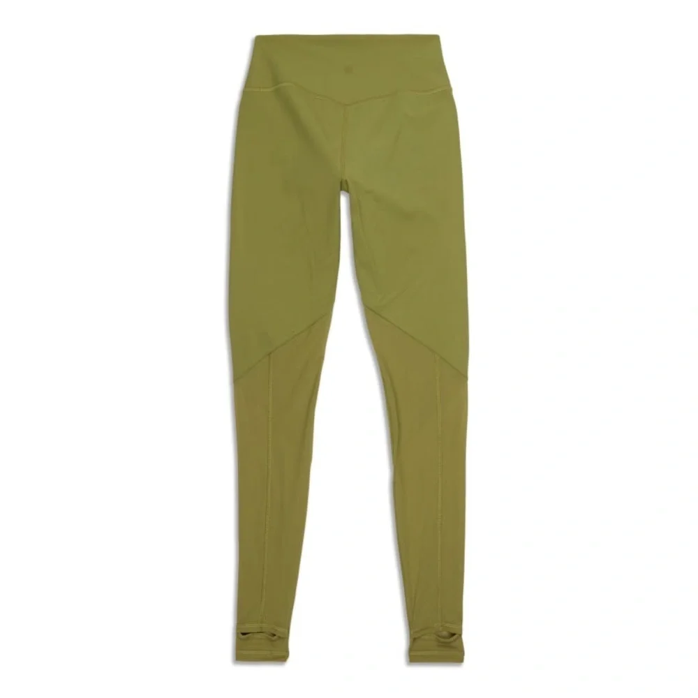 (B51) Lululemon Nulu and Crisscross‎ Mesh Stirrup Tight Bronze Green, Sz 10, NWT